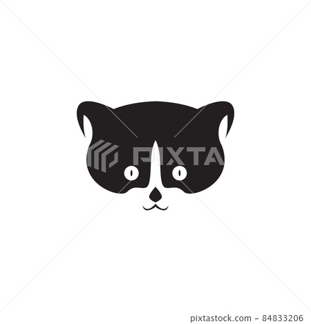 cute face head puppy black white logo symbol icon vector graphic design illustration idea creative 84833206