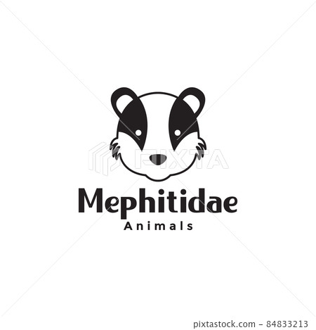 head face animal mephitidae logo symbol icon vector graphic design illustration idea creative 84833213
