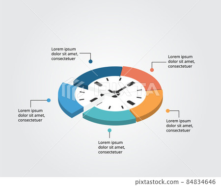 Time template for infographic for presentation for 5 element 84834646