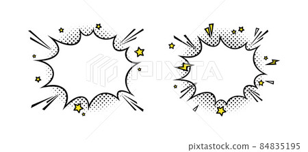 Surprising boom clouds for sales and promotions. Puff and pow smoke shapes for surprises and bursting events. Vector illustration Surprising boom clouds for sales and promotions. Puff and pow smoke shapes for surprises and bursting events. Vector illustration 84835195