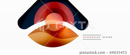 Creative geometric wallpaper. Minimal abstract background. Circle wave and round shapes composition vector illustration for wallpaper banner background or landing page 84835453