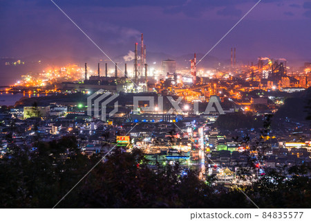 《Hiroshima Prefecture》Fukuyama City/Night view of the factory《Steelworks》 《Hiroshima Prefecture》Fukuyama City/Night view of the factory《Steelworks》 84835577