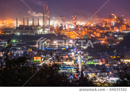 《廣島縣》福山市/工廠夜景《鋼鐵廠》 84835582