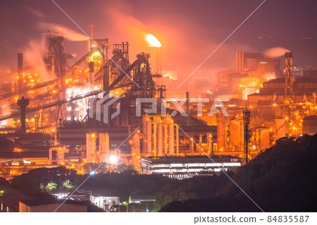 《廣島縣》福山市/工廠夜景《鋼鐵廠》 84835587