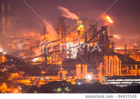 《廣島縣》福山市/工廠夜景《鋼鐵廠》 84835588
