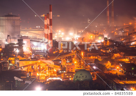 《廣島縣》福山市/工廠夜景《鋼鐵廠》 84835589