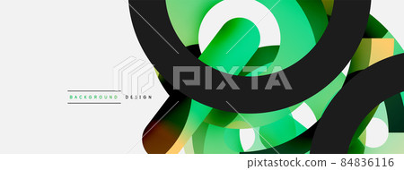 Round shapes circles and other geometric forms. Vector illustration for wallpaper banner background card or landing page Round shapes circles and other geometric forms. Vector illustration for wallpaper banner background card or landing page 84836116