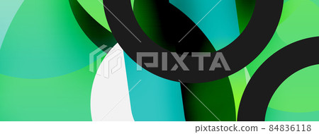 Round shapes circles and other geometric forms. Vector illustration for wallpaper banner background card or landing page Round shapes circles and other geometric forms. Vector illustration for wallpaper banner background card or landing page 84836118