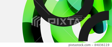 Round shapes circles and other geometric forms. Vector illustration for wallpaper banner background card or landing page Round shapes circles and other geometric forms. Vector illustration for wallpaper banner background card or landing page 84836119