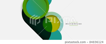 Vector round shapes circles minimal geometric background. Vector illustration for wallpaper banner background or landing page Vector round shapes circles minimal geometric background. Vector illustration for wallpaper banner background or landing page 84836124
