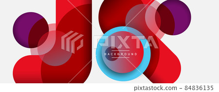 Circle and round shapes abstract background. Vector illustration for wallpaper banner background or landing page 84836135