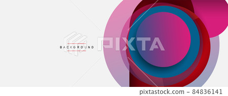 Circle and round shapes abstract background. Vector illustration for wallpaper banner background or landing page Circle and round shapes abstract background. Vector illustration for wallpaper banner background or landing page 84836141