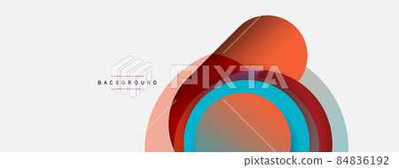 Creative geometric wallpaper. Minimal abstract background. Circles composition vector illustration for wallpaper banner background or landing page 84836192