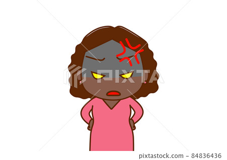 (上半身正面)一位因不可能的事情而感到沮喪和憤怒的非洲女性 (上半身正面)一位因不可能的事情而感到沮喪和憤怒的非洲女性 84836436