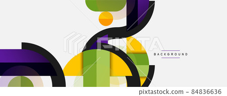 Round geometric shapes lines and circles. Vector template for wallpaper banner background or landing page Round geometric shapes lines and circles. Vector template for wallpaper banner background or landing page 84836636