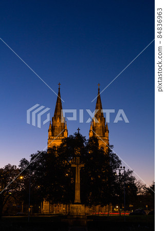 Australia St. Peters Cathedral in Adelaide, South Australia at dusk Australia St. Peters Cathedral in Adelaide, South Australia at dusk 84836963