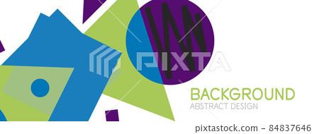 Abstract background. Blocks, lines, triangles, circles composition. Techno or business concept for wallpaper, banner, background, landing page Abstract background. Blocks, lines, triangles, circles composition. Techno or business concept for wallpaper, banner, background, landing page 84837646