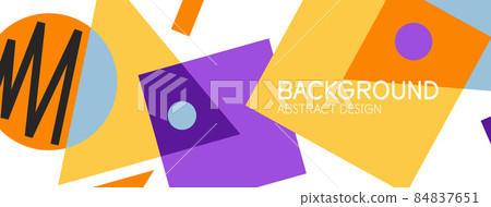 Abstract background with blocks, lines, geometric shapes. Techno or business concept for wallpaper, banner, background, landing page 84837651