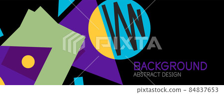 Abstract background. Blocks, lines, triangles, circles composition. Techno or business concept for wallpaper, banner, background, landing page Abstract background. Blocks, lines, triangles, circles composition. Techno or business concept for wallpaper, banner, background, landing page 84837653