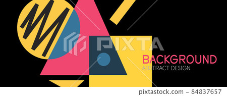 Abstract background with blocks, lines, geometric shapes. Techno or business concept for wallpaper, banner, background, landing page 84837657