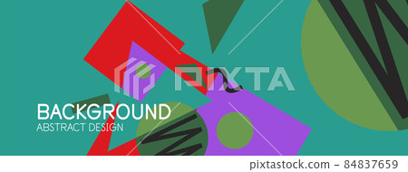 Abstract background. Blocks, lines, triangles, circles composition. Techno or business concept for wallpaper, banner, background, landing page Abstract background. Blocks, lines, triangles, circles composition. Techno or business concept for wallpaper, banner, background, landing page 84837659