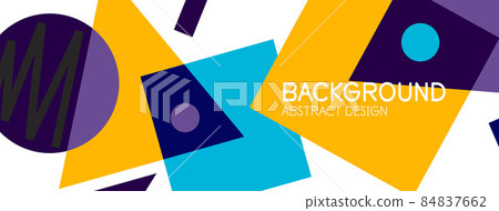 Abstract background with blocks, lines, geometric shapes. Techno or business concept for wallpaper, banner, background, landing page 84837662