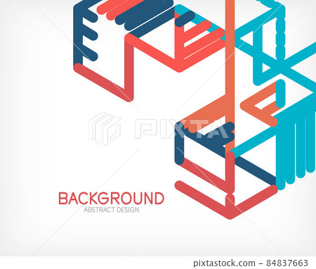 Abstract background. Color lines on white background. Linear abstract composition. Techno or business concept for wallpaper, banner, background, landing page Abstract background. Color lines on white background. Linear abstract composition. Techno or business concept for wallpaper, banner, background, landing page 84837663