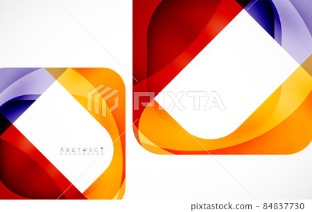 Minimal background. Abstract square shape with round corners created with wavy forms. Vector Illustration For Wallpaper, Banner, Background, Landing Page Minimal background. Abstract square shape with round corners created with wavy forms. Vector Illustration For Wallpaper, Banner, Background, Landing Page 84837730