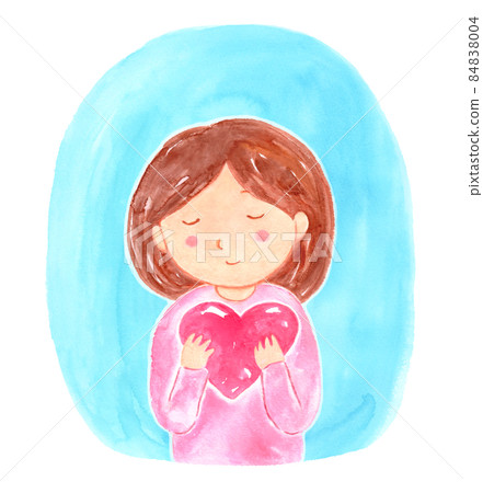 Female with a heart (light blue) 84838004