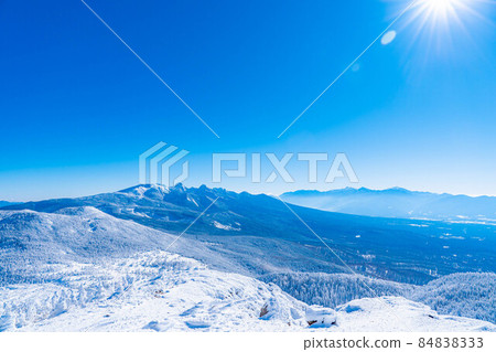 [Winter material] Winter Kitayokodake mountain climbing scenery [Nagano Prefecture] 84838333