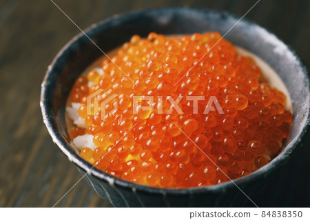 Salmon roe pickled in soy sauce on rice Salmon roe pickled in soy sauce on rice 84838350
