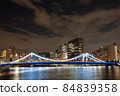 隅田川和清洲橋的夜景 84839358