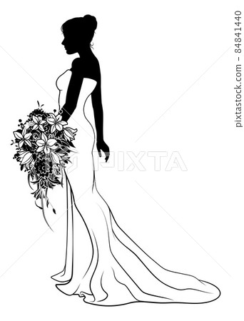 Bride Bridal Wedding Dress Silhouette Woman Design 84841440