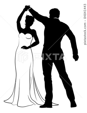 Bride And Groom Couple Wedding Dress Silhouettes Bride And Groom Couple Wedding Dress Silhouettes 84841443