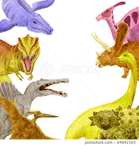 Dinosaurs card. The herbivores in opposition the carnivores 84842303