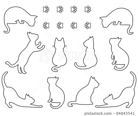 Cat icons set in thin line style - Stock Illustration [62367833] - PIXTA