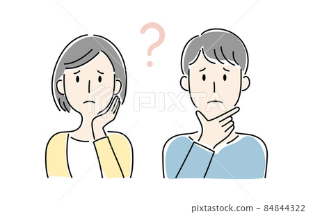 Hand-painted style, vector illustrations of worried men and women Hand-painted style, vector illustrations of worried men and women 84844322