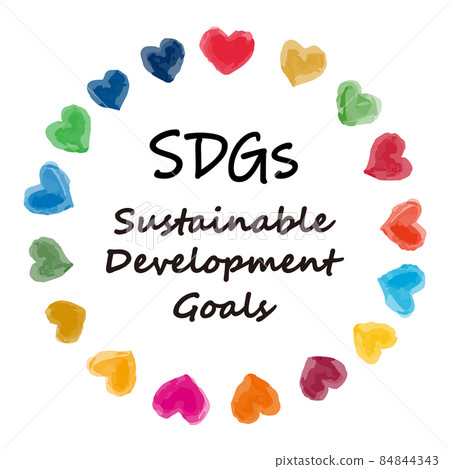 Watercolor heart circle icon in SDGs image - Stock Illustration ...