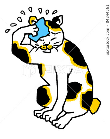 Oedo calico cat gesture_too hot figure 84844561