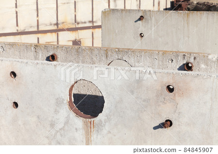 Abstract industrial architecture. Grungy concrete walls 84845907