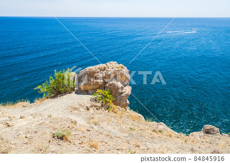 Summer Crimean landscape. Rocky Black Sea coast 84845916