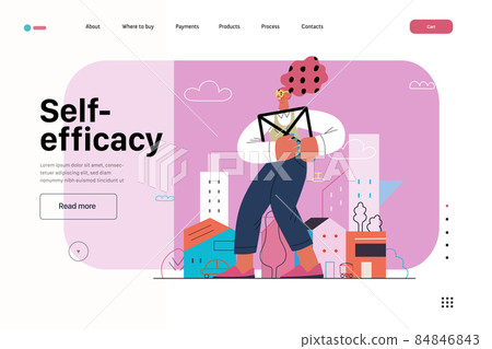 Startup illustration, website landing template. Concept of building new business 84846843