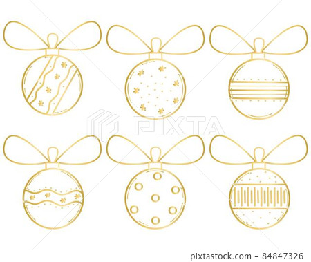 Gold Christmas balls set isolated vector... - Stock Illustration ...