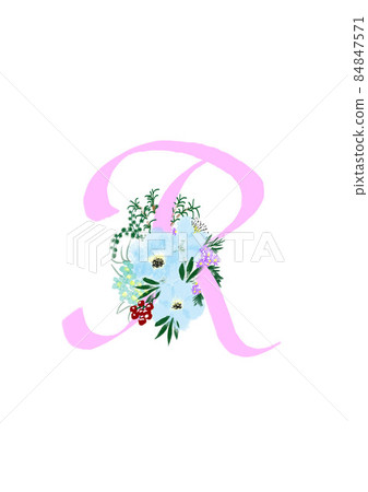 Initial flower alphabet R - Stock Illustration [84847571] - PIXTA