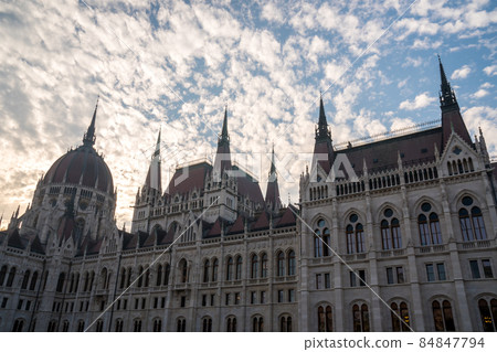 Beautiful view of Budapest parliament against the sky, Hungary. Beautiful view of Budapest parliament against the sky, Hungary. 84847794