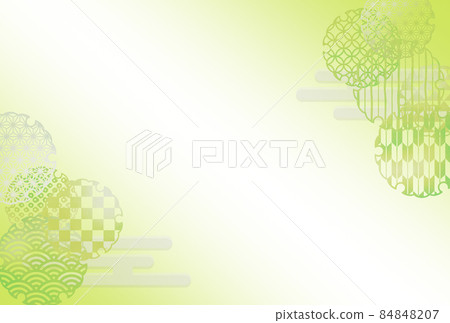 Yukiwa Japanese pattern pattern Young grass color background 84848207