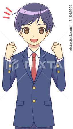 大膽姿勢的西裝外套男孩 84848601
