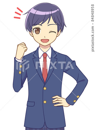 Blazer boy in a guts pose 84848958