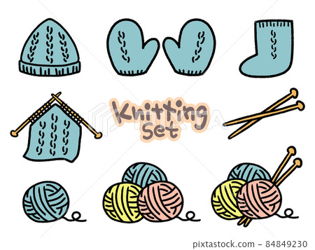 Illustration material: Yarn ball / knitting set 84849230