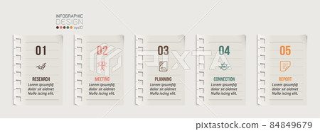 Business infographic  template with step or option design. 84849679